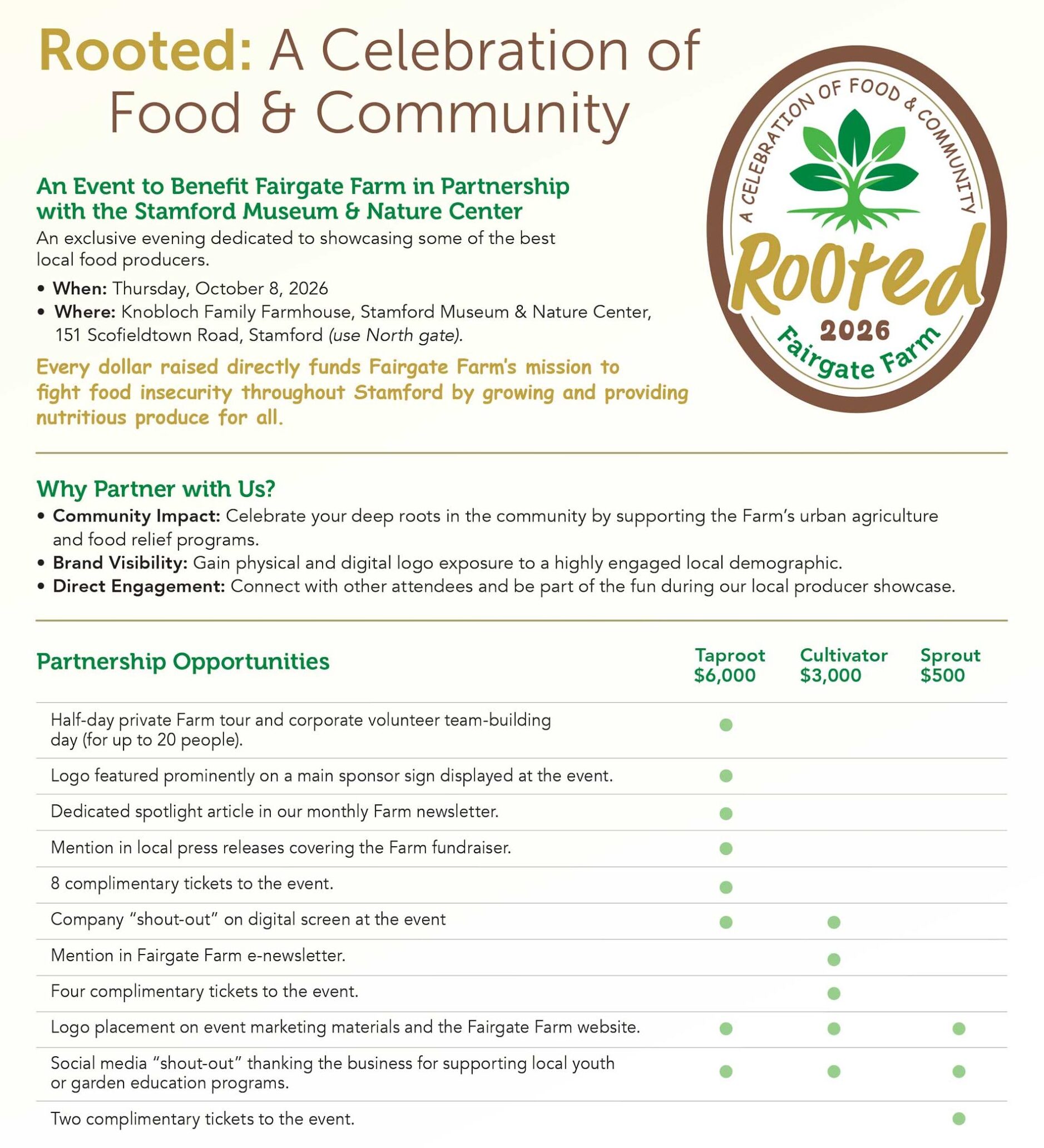 Sponsor Rooted: A Celebration of Food & Community